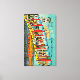 Bakersfield, California - Large Letter Scenes Canvas Print