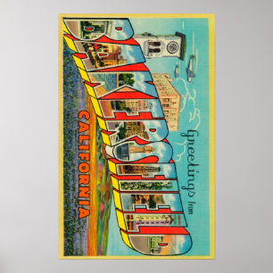 Bakersfield, California - Large Letter Scenes Poster