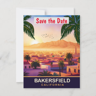 Bakersfield California Palm Sunset Wedding Save The Date
