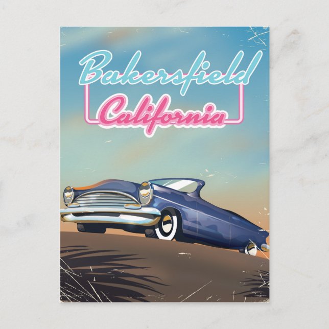 Bakersfield California travel poster Postcard (Front)