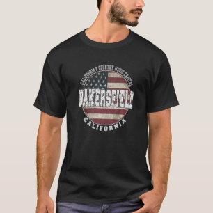 Bakersfield California Vintage American flag T-Shirt