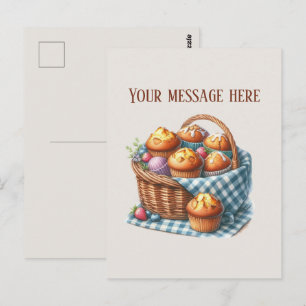 Bakery add message Business name muffins Postcard
