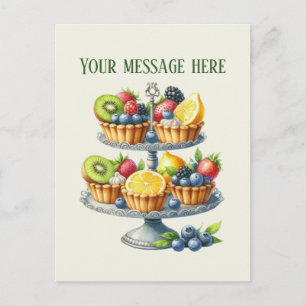 Bakery add message Business name pastry tarts Postcard