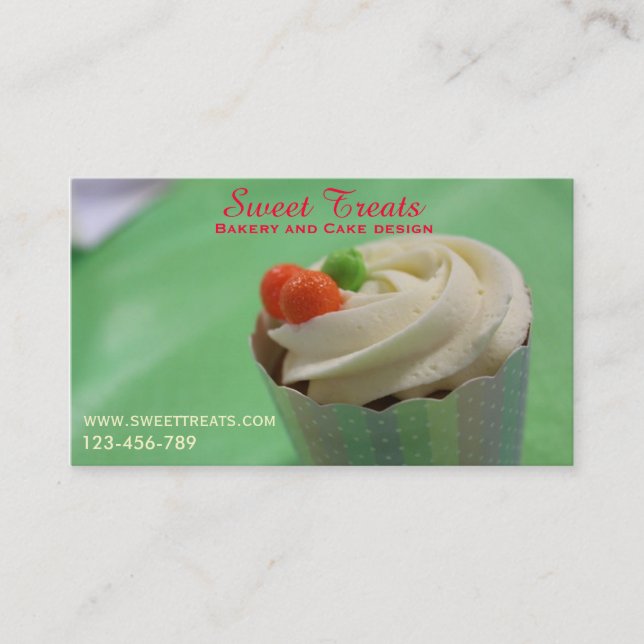 Bakery and cake design, Sweet Treats Business Card (Front)