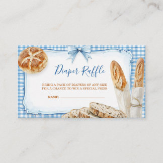 Bakery Baby Shower Diaper Raffle Card | Blue Bread