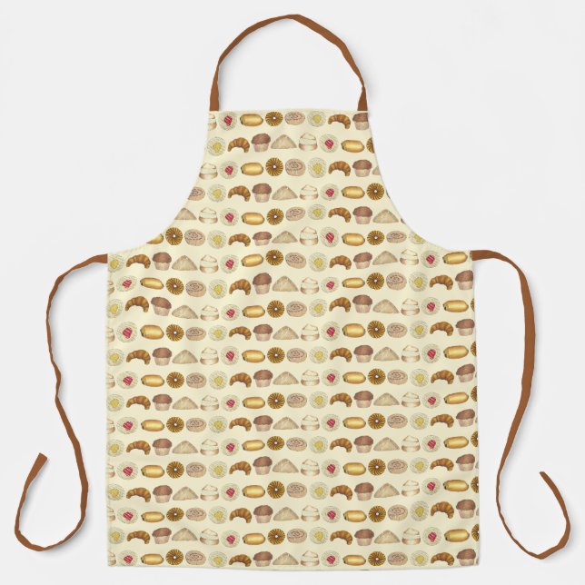 Bakery Baked Goods Pastry Tray Danish Croissant Apron (Front)