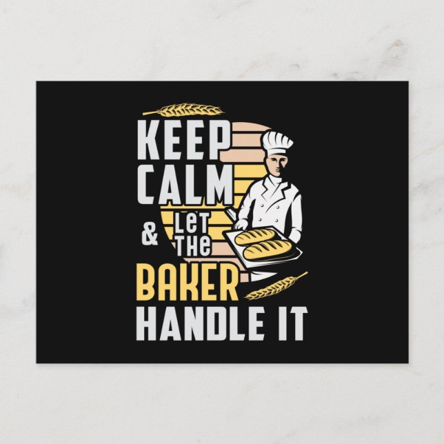 Bakery Baker Bake Keep Calm Baking Gift Idea Postcard (Front)