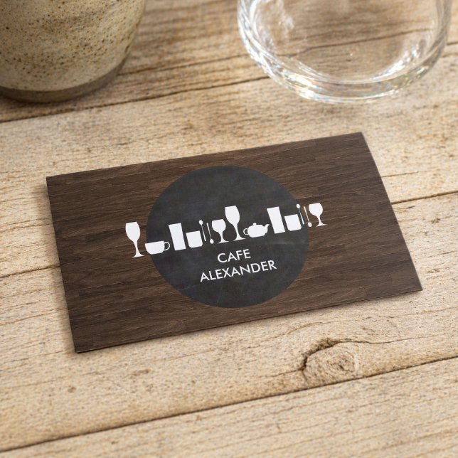 Bakery, Bar, Cafe Life on Rustic Background Business Card (Creator Uploaded)