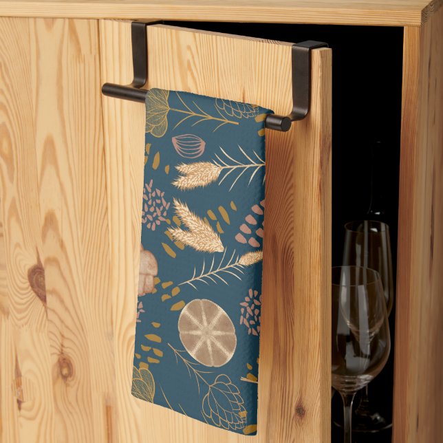 Bakery Bliss: Artisan Bread & Barley, Teal Tea Towel (Thirds Fold)