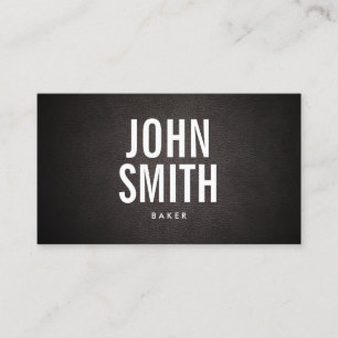 Bakery Bold Text Elegant Leather Baker Business Card
