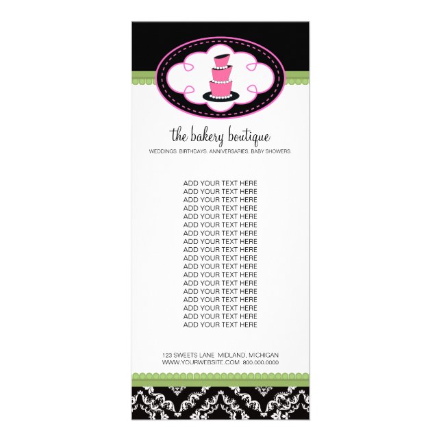Bakery Boutique Rack Cards (Front)