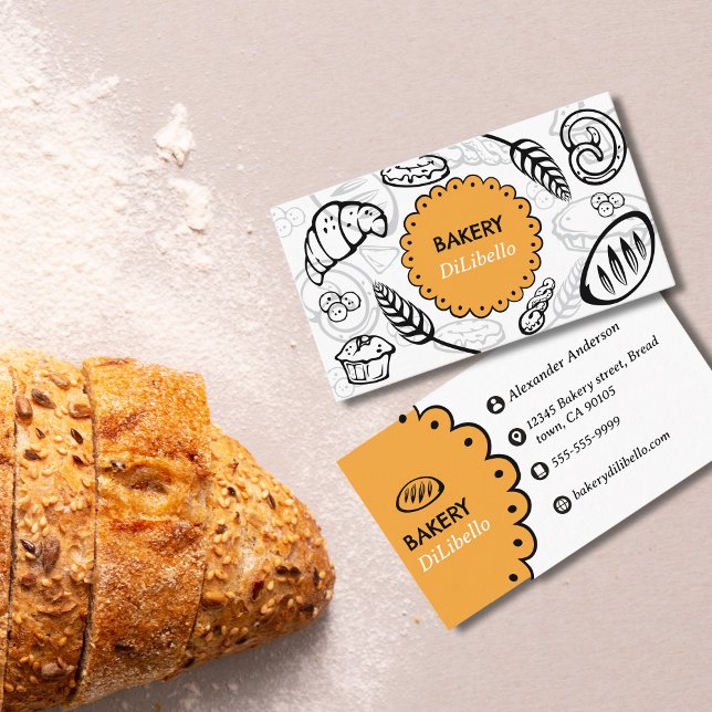 Bakery Bread Illustrations Business Card (Bakery Bread Illustrations Business Card)