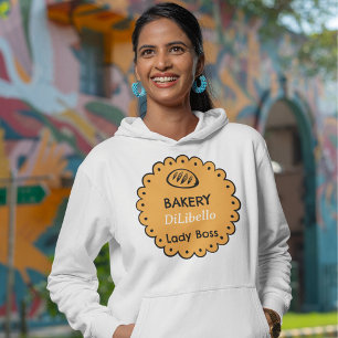 Bakery Bread Illustrations Orange Label Hoodie