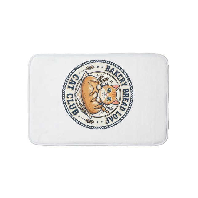Bakery Bread Loaf Cat Cat Mum Gift Idea - Bakery B Bath Mat (Front)