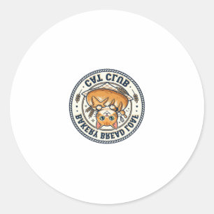 Bakery Bread Loaf Cat Cat Mum Gift Idea - Bakery B Classic Round Sticker