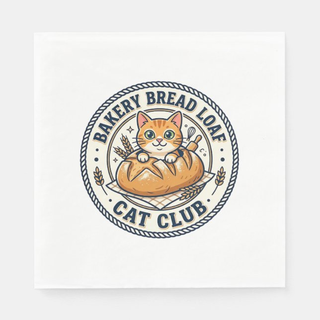 Bakery Bread Loaf Cat Cat Mum Gift Idea - Bakery B Napkin (Front)