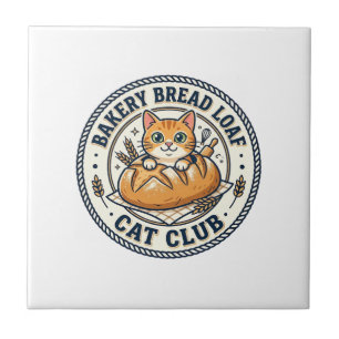 Bakery Bread Loaf Cat Cat Mum Gift Idea - Bakery B Tile