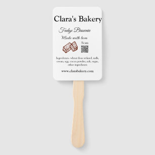 Bakery brownie add ingredients made with love q r hand fan