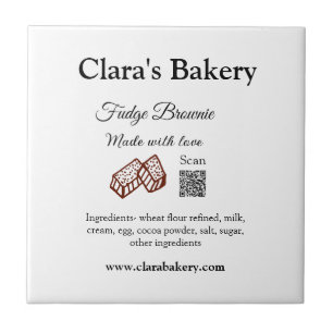 Bakery brownie add ingredients made with love q r tile