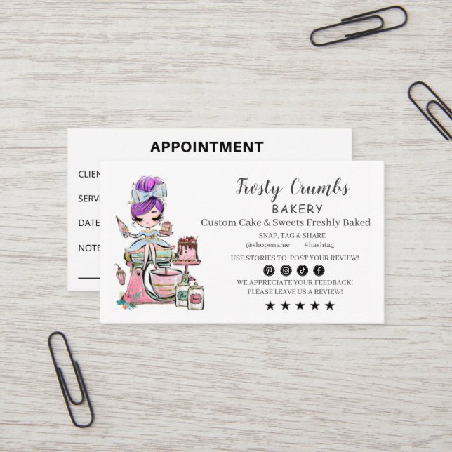 Bakery Business  APPOINTMENT Business Card (Front/Back In Situ)