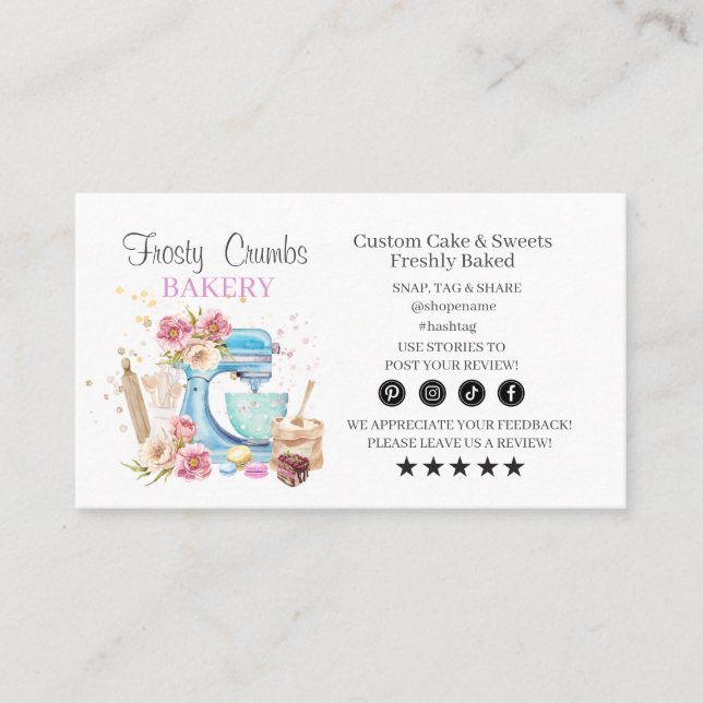Bakery Business  APPOINTMENT Business Card (Front)
