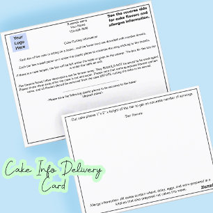 Bakery Business Cake Delivery Card for Event Site 