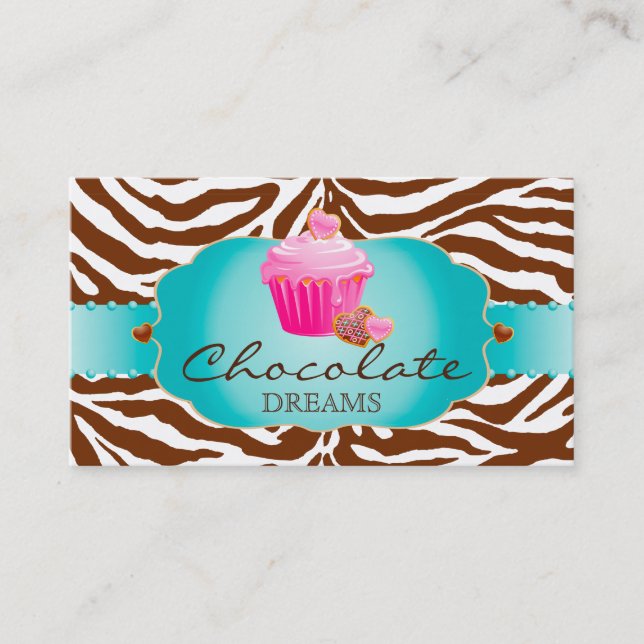 Bakery Business Card Chocolate Cupcake pink (Front)