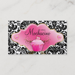 Bakery Business Card Cupcake Gold Swirls