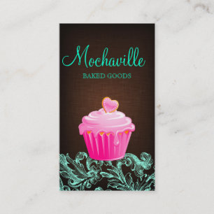 Bakery Business Card Cupcake Linen Brown 3