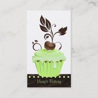 Bakery Business Card cute cupcake mint chocolate 2
