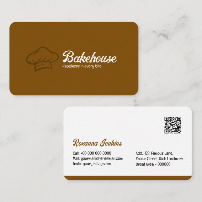 Bakery Business Card Template with QR Code | DP7 (Front/Back)