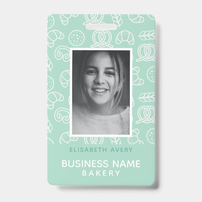 Bakery Business Photo Personalised ID Badge (Front)