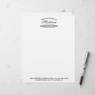Bakery business rolling pin letterhead template