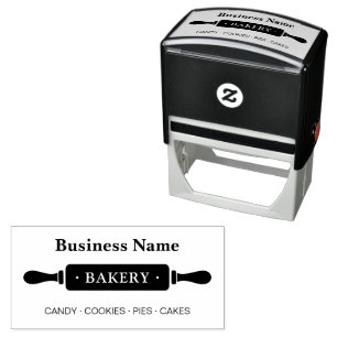Bakery Business Rolling Pin Self-inking Stamp