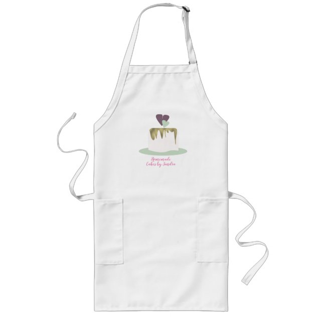Bakery Business Tier Wedding One Layer Cake Logo B Long Apron (Front)