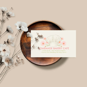 Bakery Cafe Cake Homemade Food Logo beige Business Card