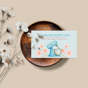 Bakery Cafe Cake Maker Food Blue Business Card