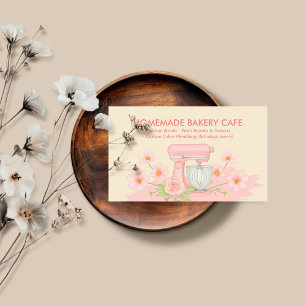 Bakery Cafe Cake Maker Food Logo Orange Beige Business Card