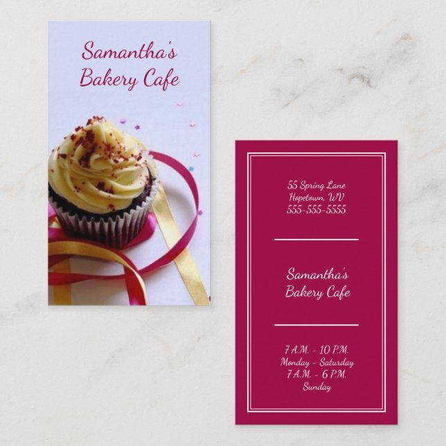 Bakery Cafe Coffee Shop Business Card (Front/Back)
