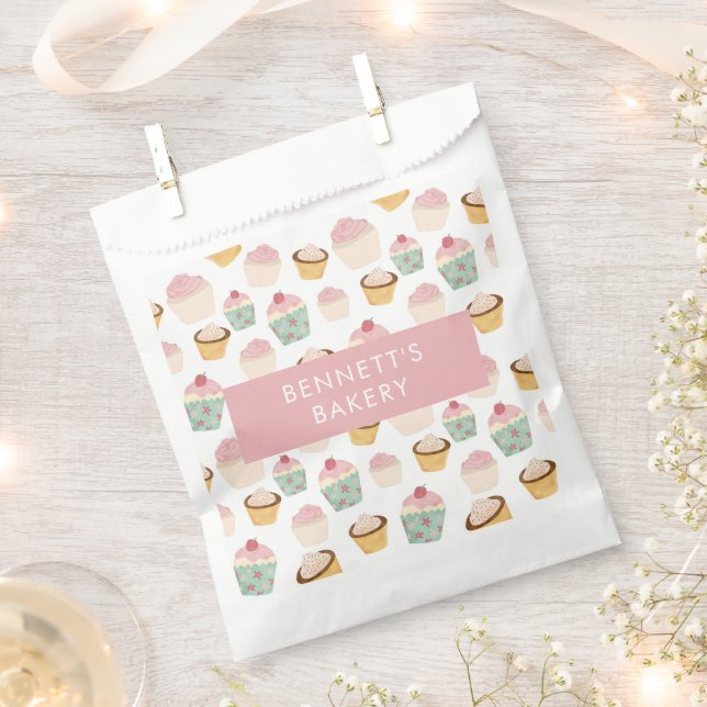 Bakery Cafe Cupcake Business Takeaway Favour Bags (Clipped)