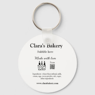 Bakery cake add ingredients made with love q r key ring