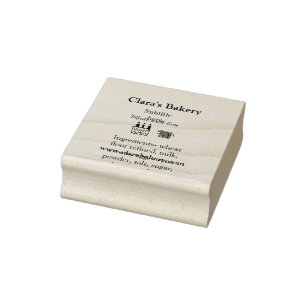 Bakery cake add ingredients made with love q r rubber stamp