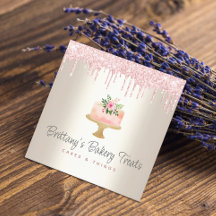 Bakery Cake Blush Pink Glitter Drips Dessert Gold