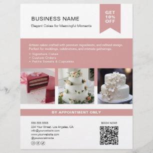 Bakery Cake Custom Photo QR Flyer