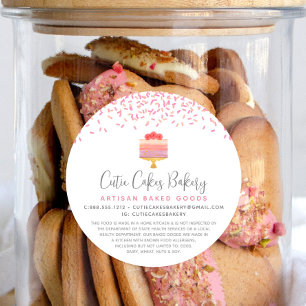 Bakery Cake Pink Ombre Sprinkles Dessert Legal Classic Round Sticker