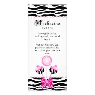 Bakery Cake Pops Zebra Heart Cookie Rack Card