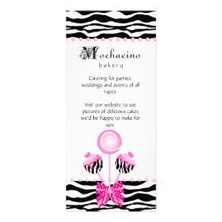 Bakery Cake Pops Zebra Heart Cookie Rack Card