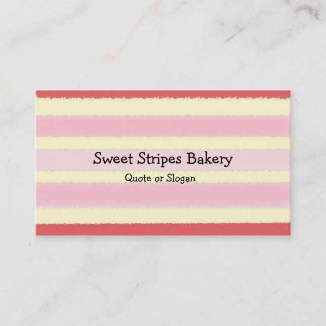Bakery cake slice customisable business cards (Front)