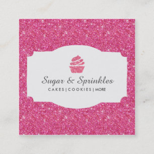 Bakery & Catering Glitter Business Cards (Pink)