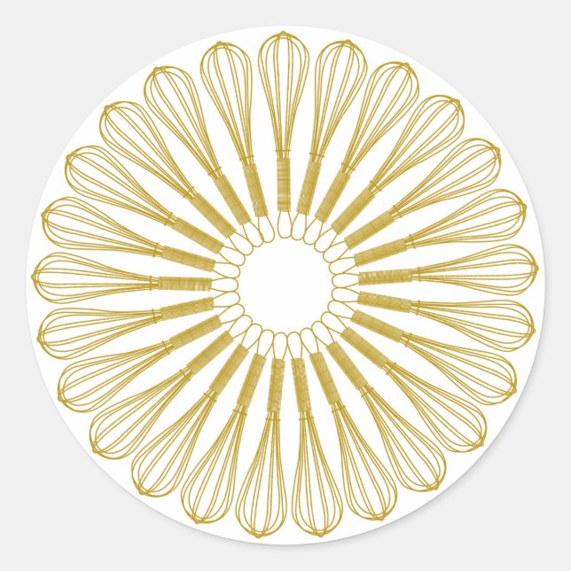 Bakery Chef Baker Whisk Classic Round Sticker (Front)